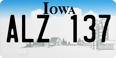 IA license plate ALZ137