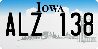 IA license plate ALZ138
