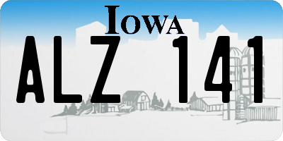 IA license plate ALZ141