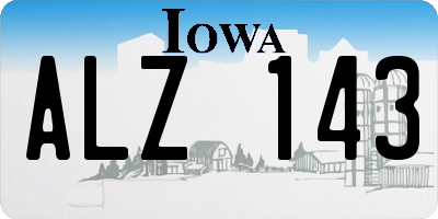IA license plate ALZ143