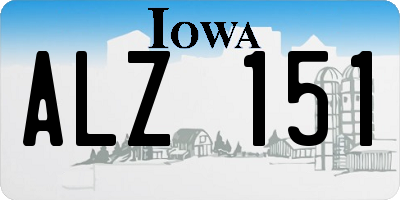 IA license plate ALZ151