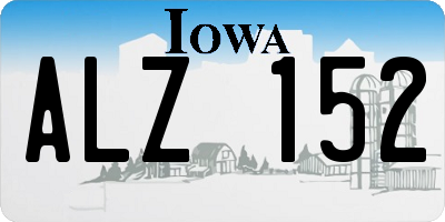 IA license plate ALZ152
