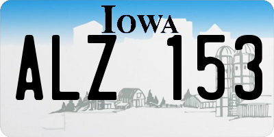 IA license plate ALZ153