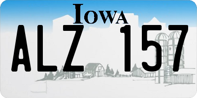 IA license plate ALZ157