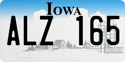 IA license plate ALZ165
