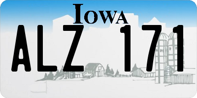 IA license plate ALZ171