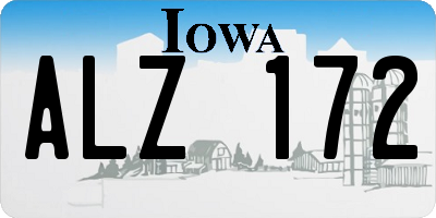 IA license plate ALZ172