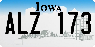 IA license plate ALZ173