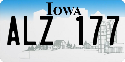 IA license plate ALZ177