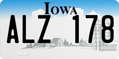 IA license plate ALZ178