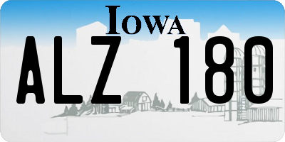 IA license plate ALZ180