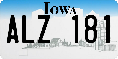 IA license plate ALZ181