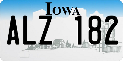IA license plate ALZ182