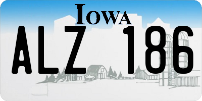 IA license plate ALZ186