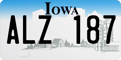 IA license plate ALZ187