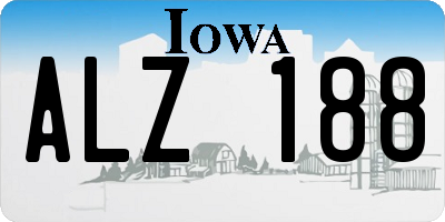 IA license plate ALZ188