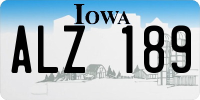 IA license plate ALZ189
