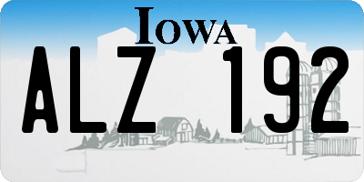 IA license plate ALZ192