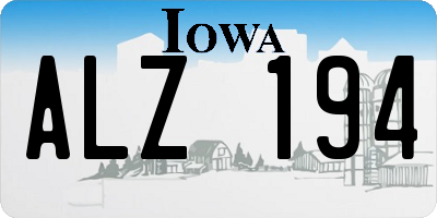 IA license plate ALZ194