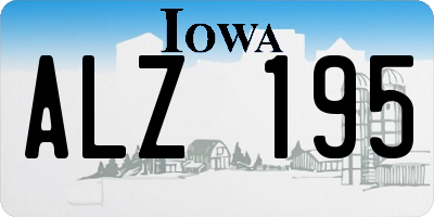 IA license plate ALZ195
