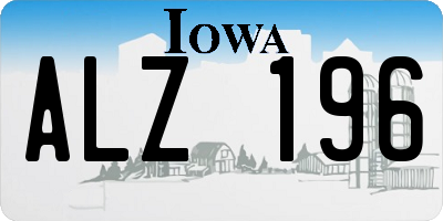 IA license plate ALZ196
