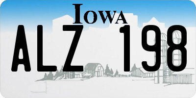 IA license plate ALZ198