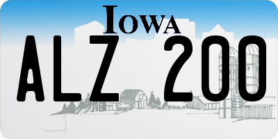 IA license plate ALZ200
