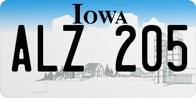 IA license plate ALZ205