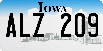 IA license plate ALZ209