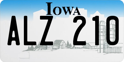 IA license plate ALZ210