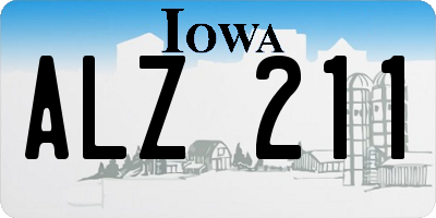 IA license plate ALZ211