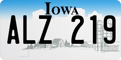 IA license plate ALZ219