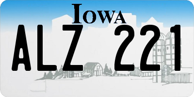 IA license plate ALZ221