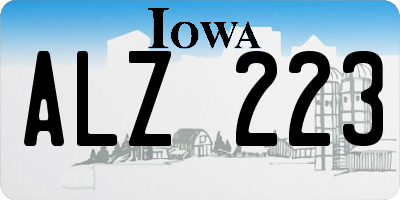 IA license plate ALZ223