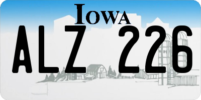 IA license plate ALZ226