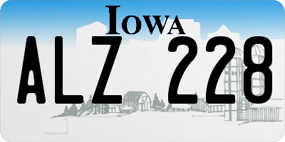 IA license plate ALZ228