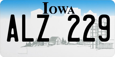 IA license plate ALZ229