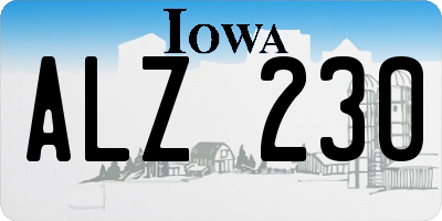 IA license plate ALZ230