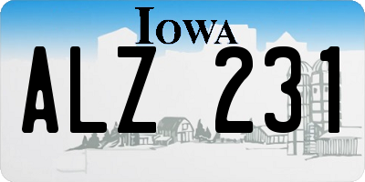 IA license plate ALZ231