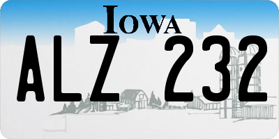 IA license plate ALZ232