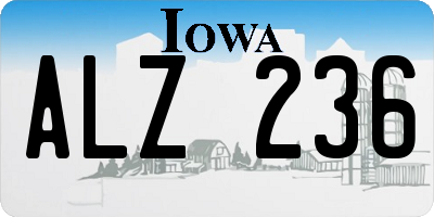 IA license plate ALZ236