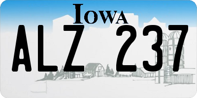 IA license plate ALZ237