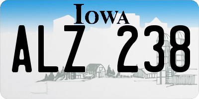 IA license plate ALZ238