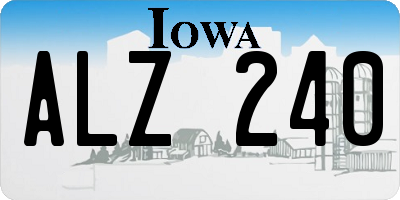 IA license plate ALZ240