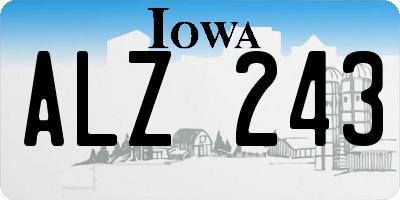 IA license plate ALZ243