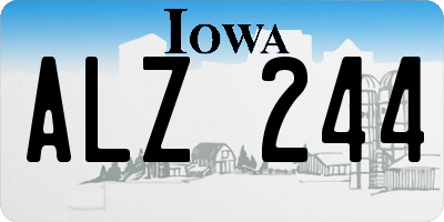 IA license plate ALZ244