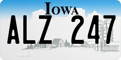 IA license plate ALZ247