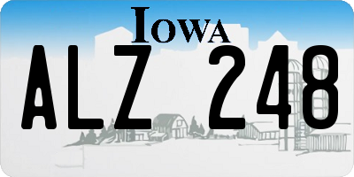 IA license plate ALZ248
