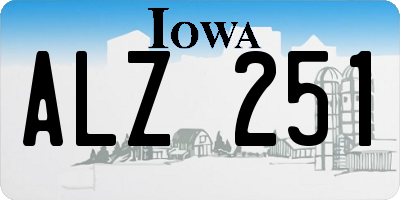 IA license plate ALZ251