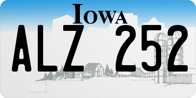 IA license plate ALZ252